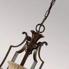 Light shaded chandelier by Pulaski, featuring five elegant light fixtures and intricate design details.