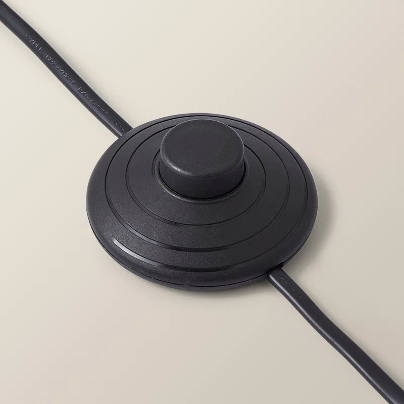 Black Randalstown floor lamp by TheChandelierCo, 145.5cm tall, with a sleek modern design and a sturdy base.