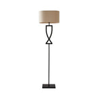 Black Randalstown floor lamp by TheChandelierCo, 145.5cm tall with a sleek modern design and a sturdy base.