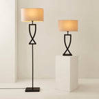 Black Randalstown floor lamp from TheChandelierCo with a sleek, modern design and a tall 145.5cm height, ideal for contemporary living spaces.