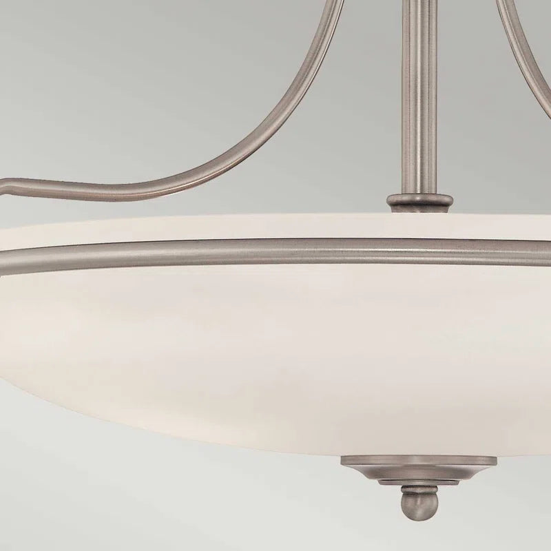 Elegant Rockwood Glass Semi Flush Mount ceiling light by TheChandelierCo with clear glass shade and brushed nickel finish.