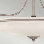 Elegant Rockwood Glass Semi Flush Mount ceiling light by TheChandelierCo with clear glass shade and brushed nickel finish.