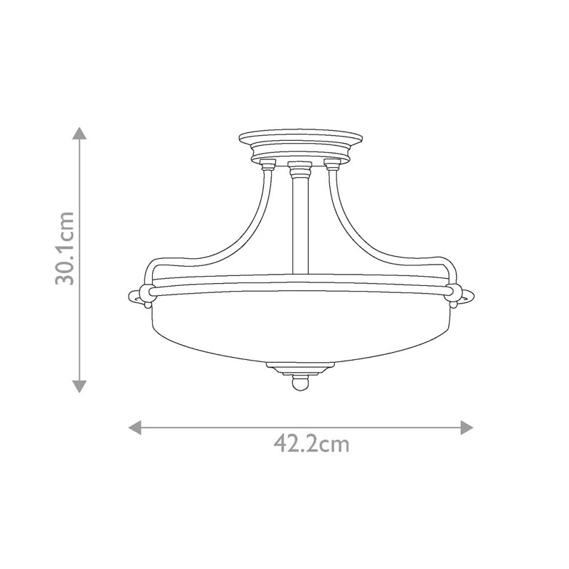Glass semi-flush mount ceiling light by Rockwood, featuring a sleek design and modern chandelier style for stylish interior lighting.