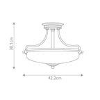 Glass semi-flush mount ceiling light by Rockwood, featuring a sleek design and modern chandelier style for stylish interior lighting.