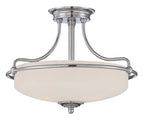 Elegant Rockwood Glass Semi Flush Mount ceiling light by TheChandelierCo with a clear glass shade and brushed metal fixture.