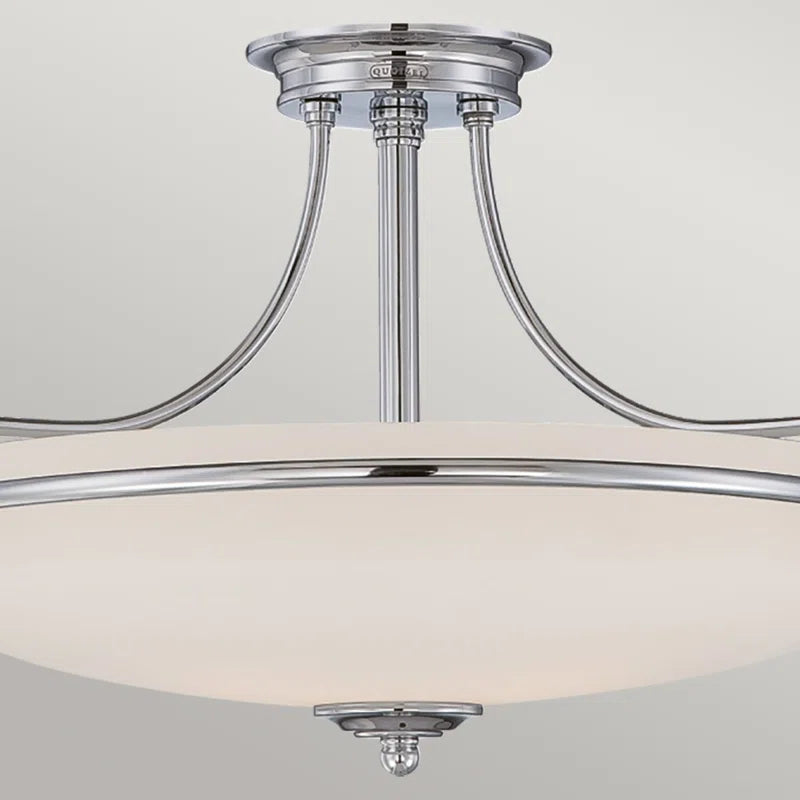 Elegant Rockwood Glass Semi Flush Mount ceiling light by TheChandelierCo with clear glass shade and polished metal finish.