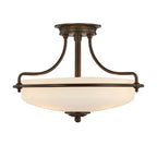 Elegant Rockwood Glass Semi Flush Mount ceiling light by TheChandelierCo featuring a sleek glass shade and modern design.