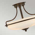 Elegant Rockwood Glass Semi Flush Mount ceiling light by TheChandelierCo featuring a sleek glass shade and modern design.