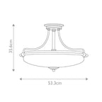 Glass semi-flush mount ceiling light by TheChandelierCo featuring elegant Rockwood design and clear glass shade.