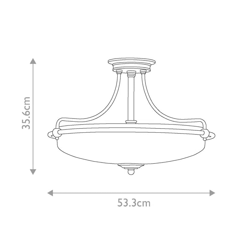 Glass semi-flush mount ceiling light by TheChandelierCo featuring elegant Rockwood design and clear glass shade.