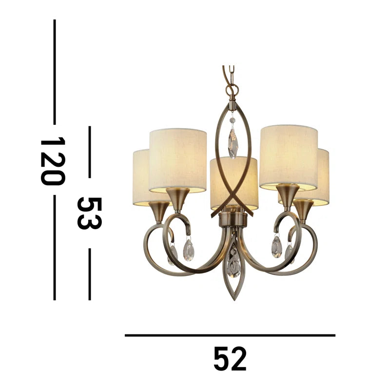 Elegant Sangerfield 5-light shaded chandelier by TheChandelierCo with five light fixtures and a stylish light-shaded design.
