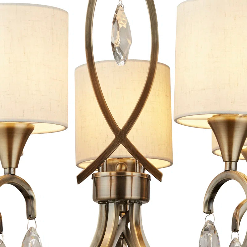 Elegant Sangerfield 5-light shaded chandelier by TheChandelierCo featuring a classic design with five light fixtures and soft shade covers.