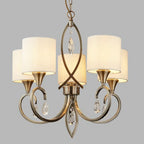 Light shaded chandelier from the Sangerfield 5 collection by TheChandelierCo, featuring elegant design and multiple light fixtures.