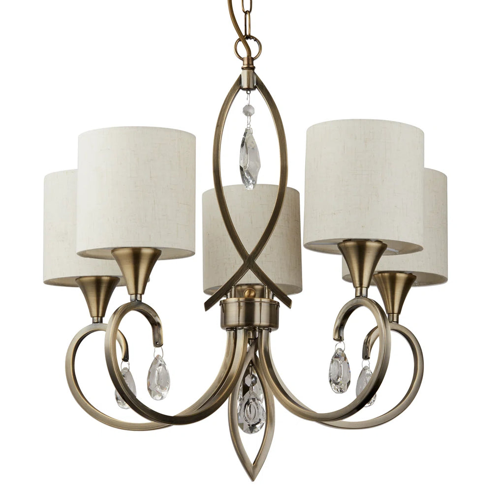 Elegant Sangerfield 5-light shaded chandelier by TheChandelierCo featuring five lights and a stylish light-shaded design.