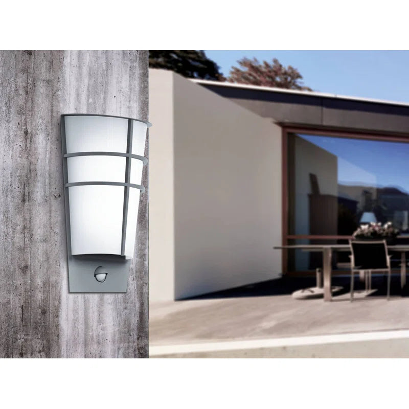 Silver Aliza 2 Bulb Integrated LED outdoor flush mount light by TheChandelierCo, featuring a sleek, modern design.