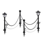 Set of two solar-powered pathway lights with integrated LED bulbs, weather-resistant design from TheChandelierCo.