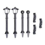 Set of two solar-powered LED pathway lights by TheChandelierCo, with integrated lights and sleek design for outdoor lighting.