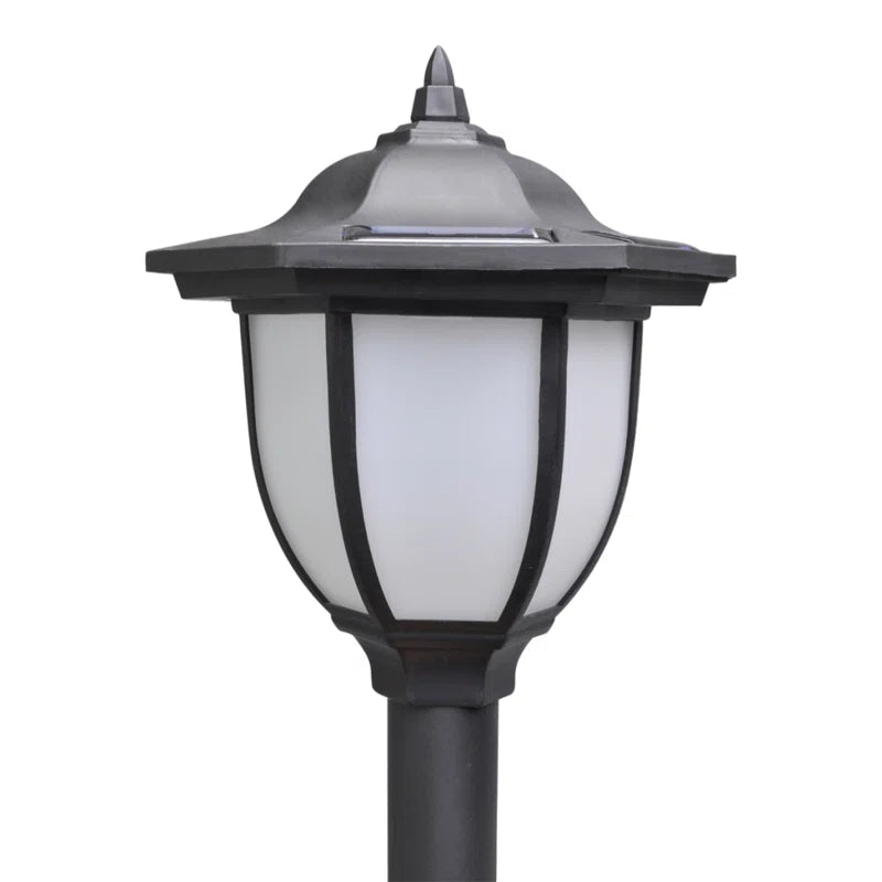 Set of two solar-powered pathway lights with integrated LED bulbs, featuring sleek, durable design for outdoor garden illumination.