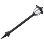 Set of three solar-powered LED pathway lights by TheChandelierCo, with integrated lights and sleek outdoor design.