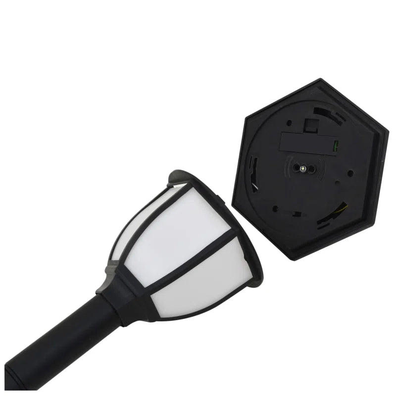 Set of three solar-powered pathway lights with integrated LED bulbs, outdoor garden lighting by TheChandelierCo.