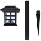Set of 12 solar-powered LED pathway lights with integrated design, ideal for outdoor garden or walkway illumination by TheChandelierCo.