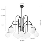 Modern Sputnik ceiling light with 10 glass bubble bulbs, sleek design by TheChandelierCo for contemporary home decor.