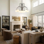 Modern Sputnik ceiling light by TheChandelierCo with 10 glass bubble bulbs, contemporary chandelier for stylish living spaces.