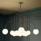 Modern Sputnik ceiling light by TheChandelierCo with 10 glass bubble bulbs, stylish chandelier for contemporary interiors.