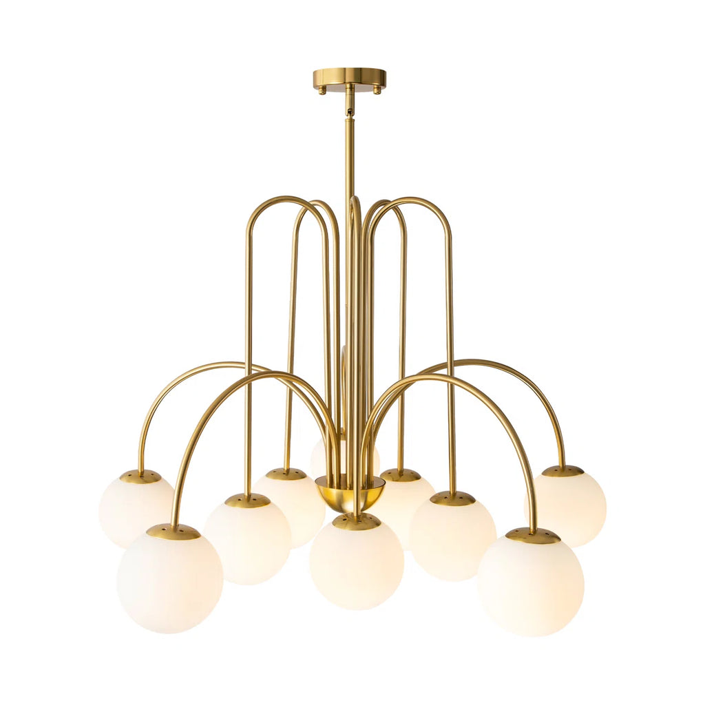 Modern Sputnik ceiling light by TheChandelierCo featuring 10 glass bubble bulbs and a sleek, contemporary design.