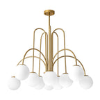 Modern Sputnik ceiling light by TheChandelierCo with 10 glass bubble bulbs, stylish contemporary chandelier for living spaces.