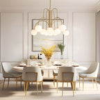 Modern Sputnik ceiling light with 10 glass bubble bulbs, designed by TheChandelierCo, ideal for contemporary home decor.