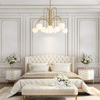 Modern Sputnik ceiling light by TheChandelierCo with 10 glass bubble bulbs, sleek and stylish for contemporary interiors.