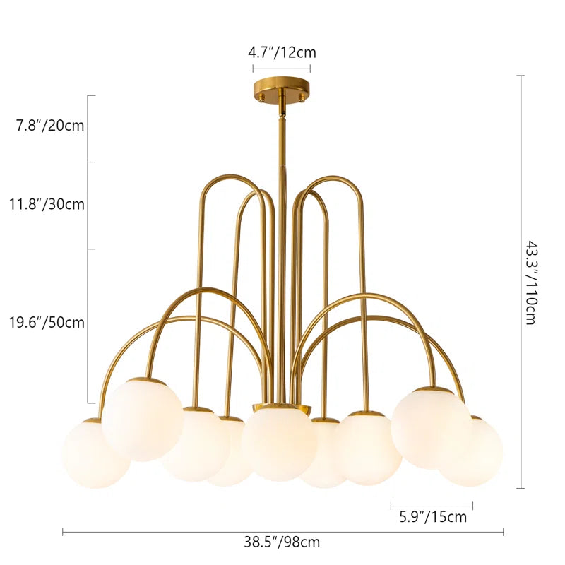 Modern Sputnik ceiling light by TheChandelierCo featuring 10 glass bubble bulbs in a sleek, contemporary chandelier design.