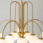 10-light modern Sputnik ceiling chandelier with glass bubble design by TheChandelierCo, featuring sleek, contemporary lighting.