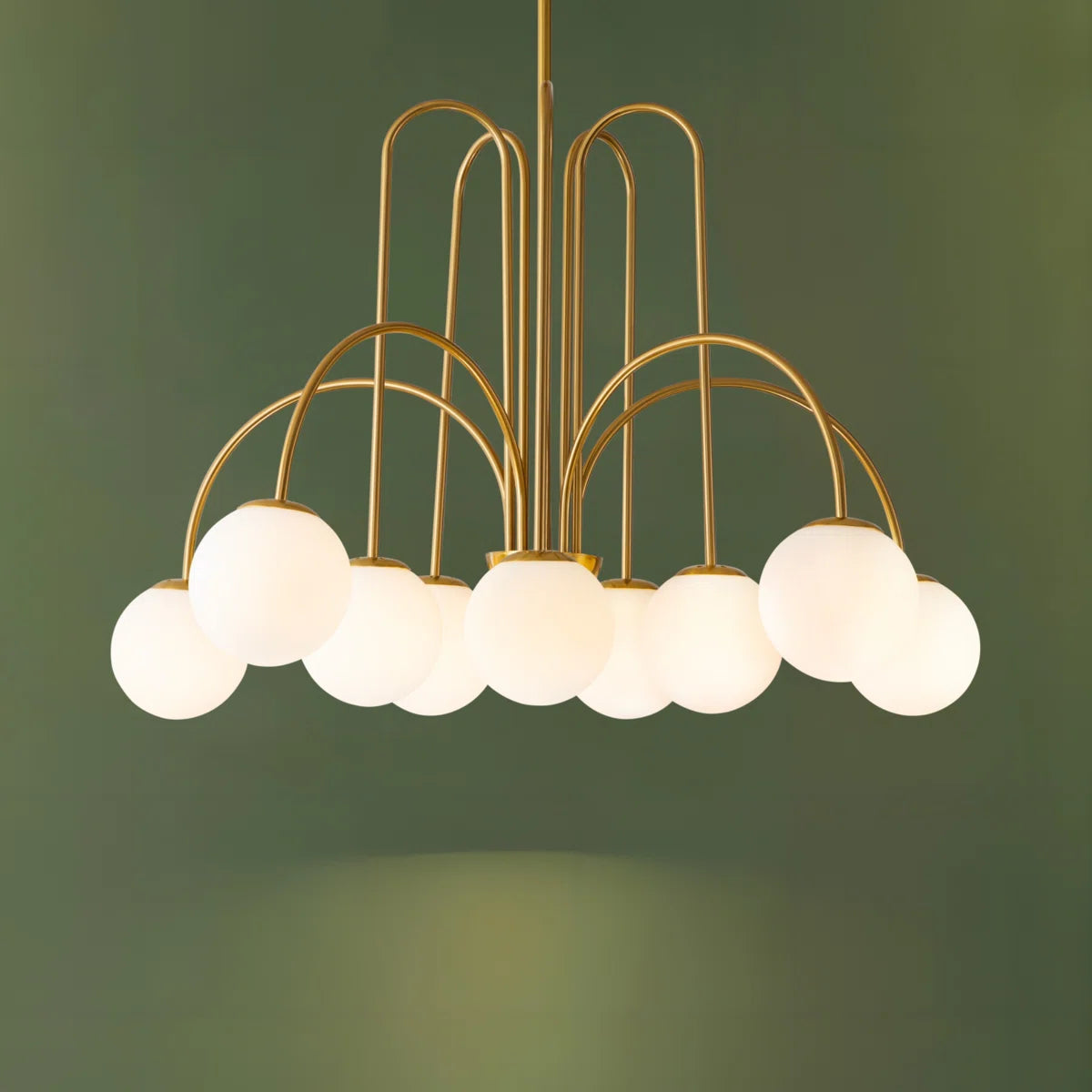 Modern Sputnik ceiling light by TheChandelierCo with 10 glass bubble bulbs, stylish chandelier for contemporary interiors