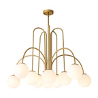 Modern Sputnik ceiling light with 10 glass bubble bulbs by TheChandelierCo, featuring a sleek, contemporary chandelier design.