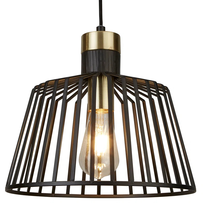 Light black geometric pendant light from Villegas 1 collection by TheChandelierCo, showcasing modern design and clean lines.
