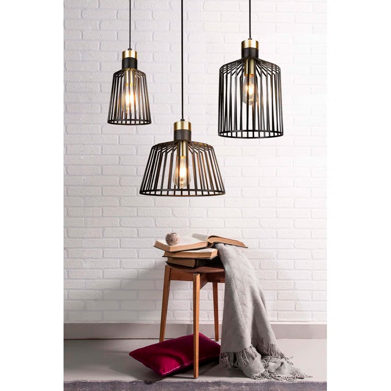 Light black geometric pendant light by Villegas, featuring a modern, angular design for contemporary interior decor.