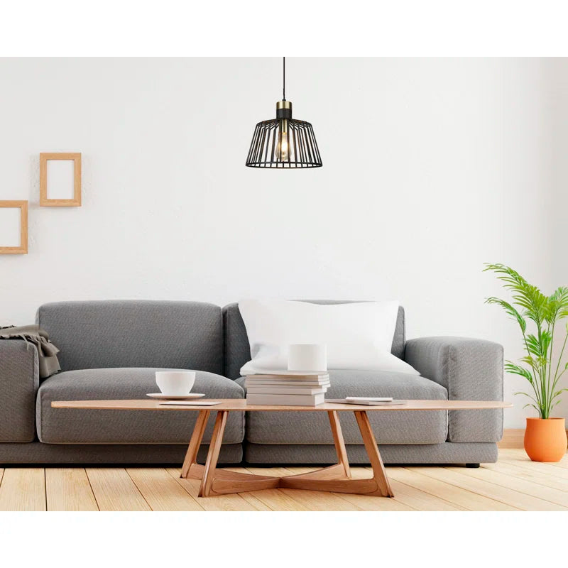 Light black geometric pendant light from Villegas 1 collection by TheChandelierCo, featuring a modern, angular design.