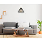 Light black geometric pendant light from Villegas 1 collection by TheChandelierCo, featuring a modern, angular design.
