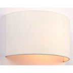 Vintage white Paige Steel Flush Mounted Sconce by TheChandelierCo, featuring a sleek, modern design for wall lighting.