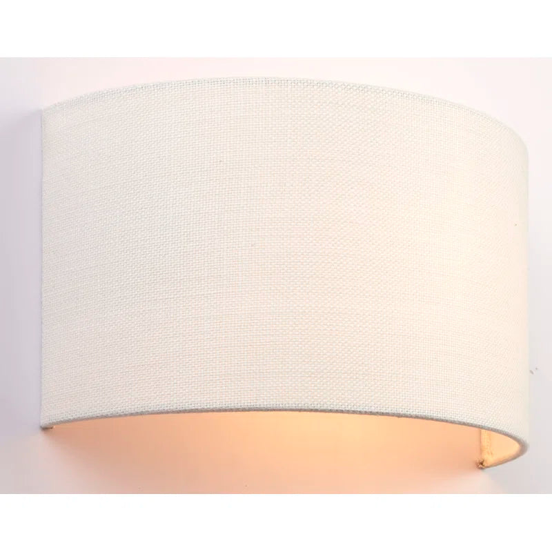 Vintage white Paige Steel Flush Mounted Sconce by TheChandelierCo, featuring a sleek, modern design for wall lighting.