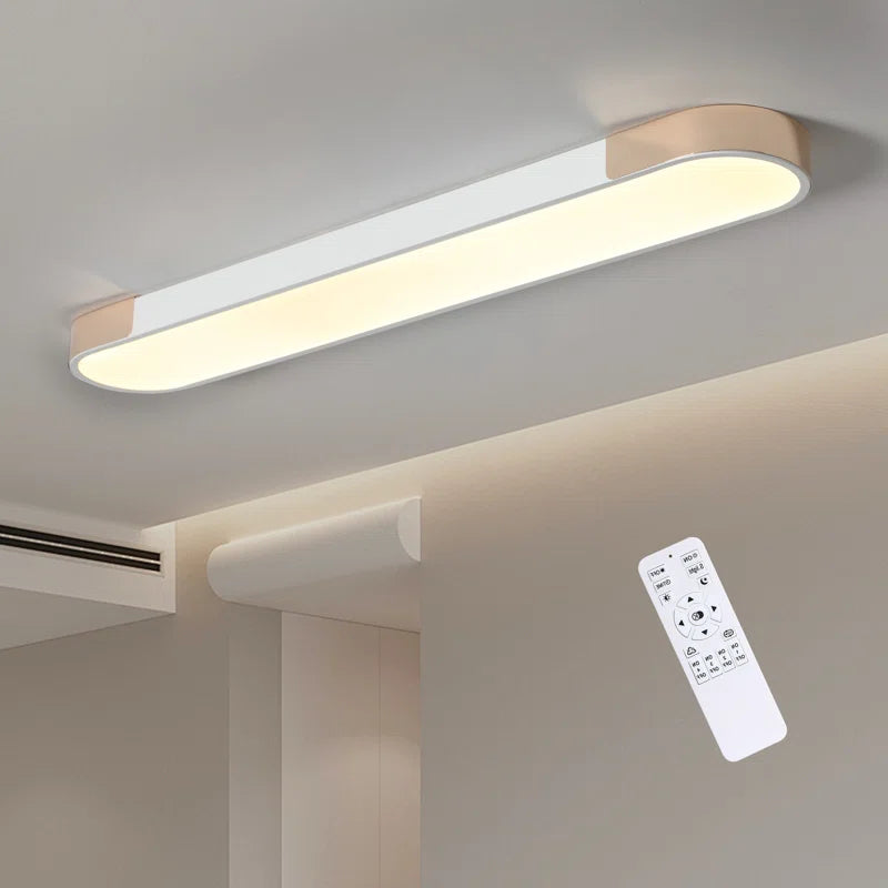White and gold Cherron 1-light 100cm LED flush mount ceiling light by TheChandelierCo with sleek modern design