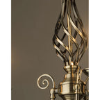 Zoey 3-light antique brass chandelier with traditional twist candle-style design and candelabra style for elegant lighting.